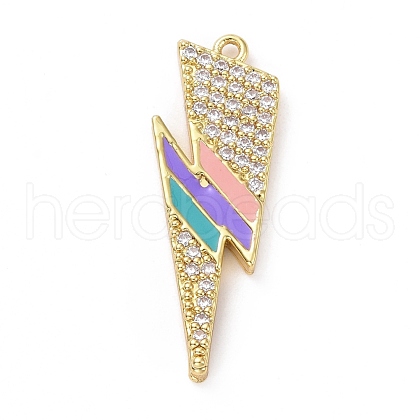 Eco-friendly Brass Micro Pave Clear Cubic Zirconia Pendants KK-D079-17G-02-1