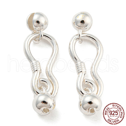 925 Sterling Silver S-Hook Clasps STER-Q191-07B-S-1