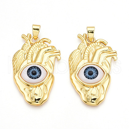 Brass Resin Pendants KK-T070-98-1