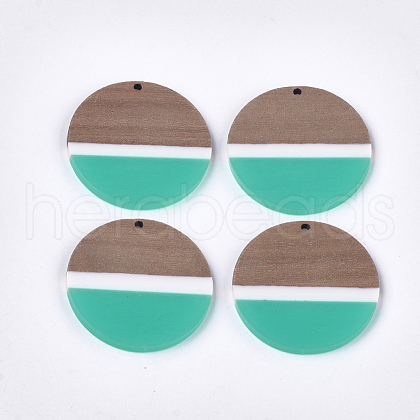 Resin & Walnut Wood Pendants RESI-S358-72B-1