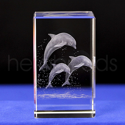 3D Laser Engraving Animal Glass Figurine DJEW-R013-01F-1