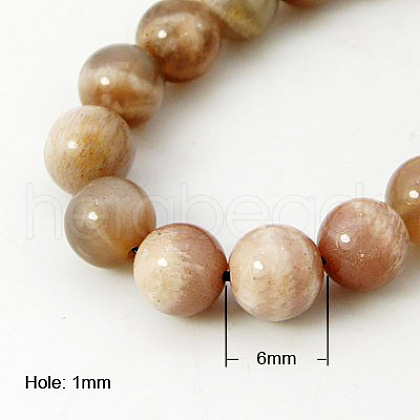 Natural Sunstone Beads Strands X-G-G099-6mm-14-1
