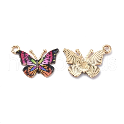 Light Gold Alloy Enamel Pendants ENAM-G210-02LG-03-1
