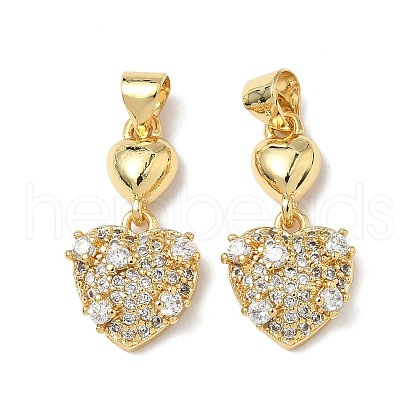Brass Micro Pave Cubic Zirconia Pendants KK-Q068-66G-1