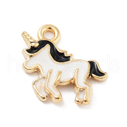 Light Gold Plated Alloy Enamel Pendants ENAM-M219-08KCG-03-1