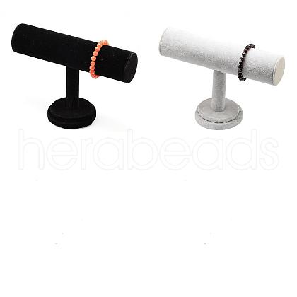 2Pcs 2 Colors T Bar Plastic Jewelry Bracelet Displays BDIS-YW0001-03-1