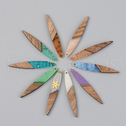 Resin & Walnut Wood Pendants RESI-S389-015A-1