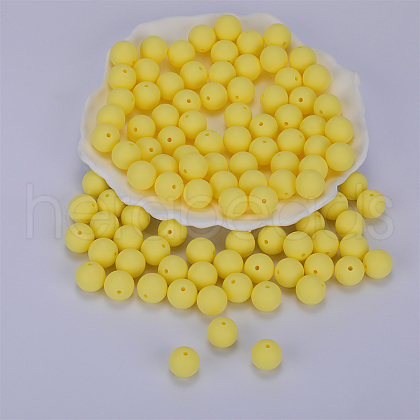 Round Silicone Focal Beads SI-JX0046A-91-1