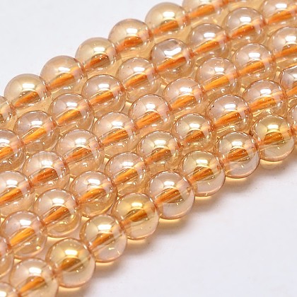 Imitate Austrian Crystal Electroplate Glass Round Bead Strands GLAA-F030-8mm-A01-1