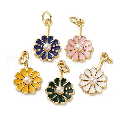 Brass Enamel Pendants KK-S525-08G-1