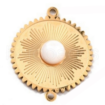 Natural White Shell Connector Charms STAS-E163-25G-1