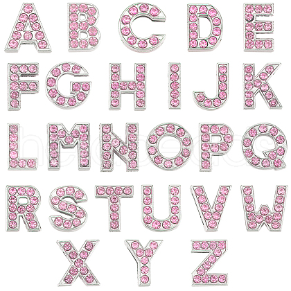 SUNNYCLUE 52Pcs 26 Styles Alloy Rhinestone Slide Charms FIND-SC0009-81B-1