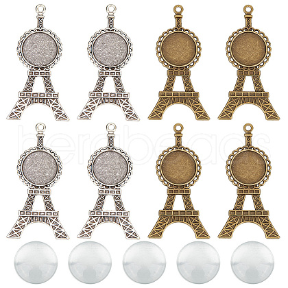 GOMAKERER DIY Blank Eiffel Tower Pendant Making Kit DIY-GO0001-69-1
