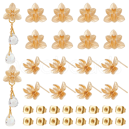 Unicraftales 10Pcs Brass Stud Earring Findings KK-UN0002-63-1