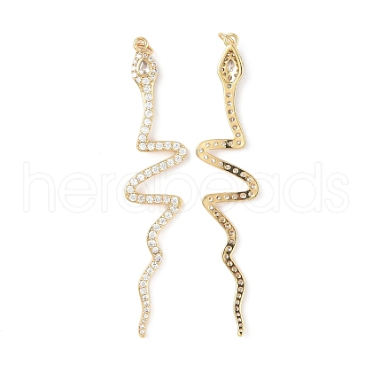 Brass Micro Pave Clear Cubic Zirconia Big Pendants KK-E068-VF350-1