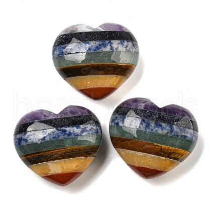 Mother's Day Gifts 7 Chakra Gemstone Heart Palm Stones G-G123-10-1