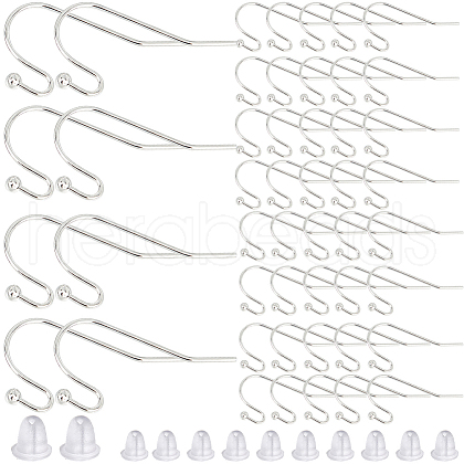 SOFPLATE 300Pcs Brass Earring Hooks KK-SP0001-35S-1