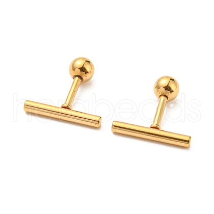 Ion Plating(IP) 304 Stainless Steel Stud Earrings EJEW-Z034-04C-G-1