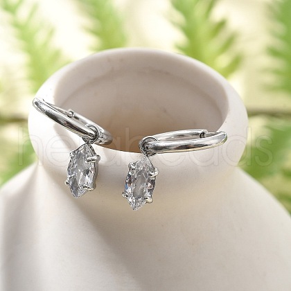 304 Stainless Steel Micro Pave Cubic Zirconia Hoop Earrings STAS-R004-04P-02-1