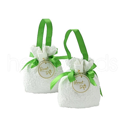 Cloth High Jacquard Flower Sugar Gift Drawstring Bags with Handle ST-CJ0004-01D-1