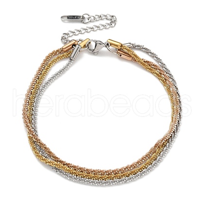 304 Stainless Steel Link Chain Bracelets BJEW-H618-12MC-1