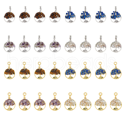 SUPERFINDINGS 32Pcs 8 Styles Alloy European Dangle Charms FIND-FH0006-05-1