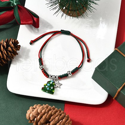 Handmade Lampwork with 304 Stainless Steel Star String Bracelets for Women BJEW-TA00658-1