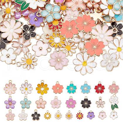   104Pcs 26 Style Alloy Enamel Pendants ENAM-PH0002-07-WH-1