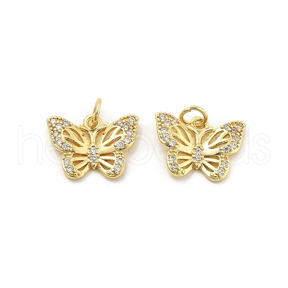 Brass Micro Pave Cubic Zirconia Pendants KK-C092-22A-G-1