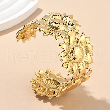 304 Stainless Steel Cuff Bangles for Women AJEW-P127-19G-1