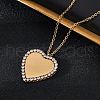 304 Stainless Steel Micro Pave Cubic Zirconia Pendant Necklaces for Women NJEW-Z065-08G-04-2