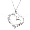 Heart Alloy Crystal Rhinestone Pendant Necklace & Dangle Earrings Sets FS-WG58D1F-01-5