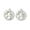 304 Stainless Steel Rhinestone Pendants STAS-V015-08P-1