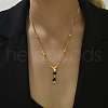 Vintage Brass Teardrop Pendant Necklace for Women TD2173-1