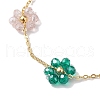 Glass Flower Links Bracelets & Necklaces Sets SJEW-JS01296-5