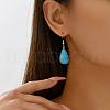 Fashionable Classic Blue Turquoise Dangle Earrings VK0743-3