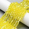 Transparent Electroplate Glass Beads Strands GLAA-F029-4mm-C21-4