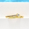 Brass Micro Pave Clear Cubic Zirconia Finger Rings for Women RJEW-H247-14G-3