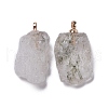 Natural Tourmalinated Quartz/Black Rutilated Quartz Pendants G-B021-06-2