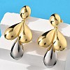 Teardrop Brass Dangle Stud Earrings EJEW-S258-06GP-2