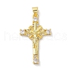 Brass Micro Pave Clear Cubic Zirconia Pendants KK-A212-11F-G-1