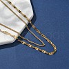 304 Stainless Steel 8 Shaped Link Chain Double Layered Necklaces for Women NJEW-U050-02D-G-3