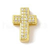Rack Plating Brass Clear Cubic Zirconia Beads KK-S380-21G-1
