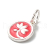 925 Sterling Silver Crimson Enamel Pendants STER-C014-01D-S-2