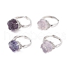 Adjustable Natural Fluorite Finger Rings RJEW-Z004-03P-1