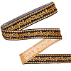 Ethnic Style Polyester Jacquard Leaf Ribbons SRIB-WH0011-198-1
