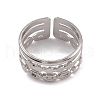 Non-Tarnish 304 Stainless Steel Triple Line Cuff Rings for Women RJEW-G285-15P-2