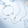BENECREAT 3Pcs 925 Sterling Silver Cable Chain Extenders AJEW-BC0007-62P-5