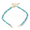 Synthetic Turquoise Faceted Round Beaded Bracelet Making KK-F892-28G-1