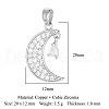 Brass Micro Pave Clear Cubic Zirconia Pendants ZIRC-OY001-13P-2